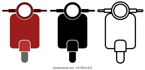 scooter icon, simple flat style, logo sign symbol vector illustration pictogram, isolated on white for mobile app