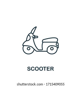 Scooter-Symbol Einfaches Scooter-Symbol für Zeilensymbole, Webdesign und Infografiken