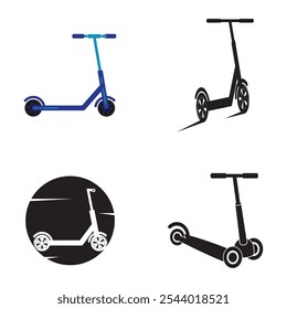 Plantilla de logotipo de ilustración de diseño de símbolo de scooter
