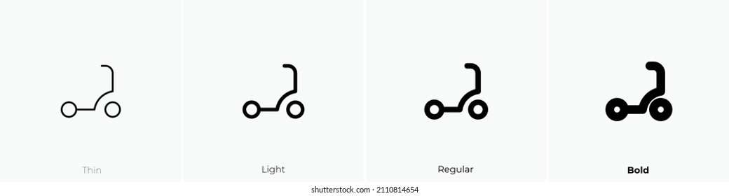 scooter icon. Thin, Light Regular And Bold style design isolated on white background
