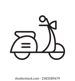 Scooter icon in thin line style