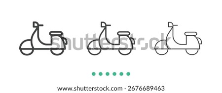 Scooter icon. Thin line icon vector
