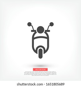 Scooter-Symbol Vektorillustration EPS10 . Illustrationstransport Motorrad. Moped Motorrad Reise Vintage Flat Design .