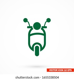 Scooter-Symbol Vektorillustration EPS10 . Illustrationstransport Motorrad. Moped Motorrad Reise Vintage Flat Design .