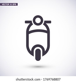 Scooter-Symbol Vektorgrafik Eps10 . Illustrationstransport Motorrad. Moped Motorrad Reise Vintage Flat Design .