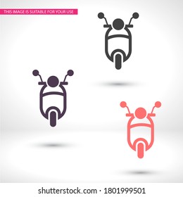 Scooter icon. Vector  Eps 10 . illustration transport motorbike . moped motorcycle travel vintage Flat Design .