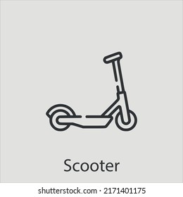 Scooter icon vector icon.Editable stroke.linear style sign for use web design and mobile apps,logo.Symbol illustration.Pixel vector graphics - Vector