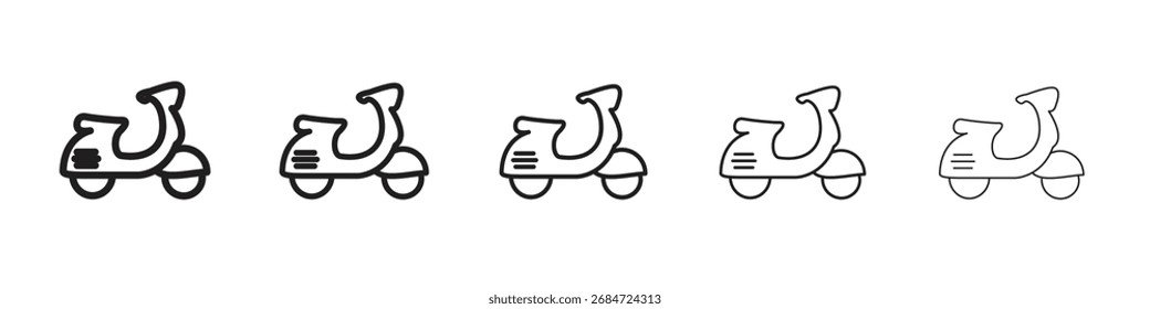 Ilustración vectorial del icono de la vespa aislada
