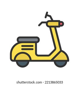 Scooter icon vector image. Can also be used for Vehicles. Suitable for mobile apps, web apps and print media.