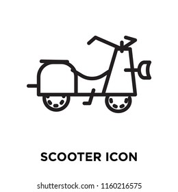 Scooter icon vector isolated on white background, Scooter transparent sign , linear symbol and stroke design elements in outline style