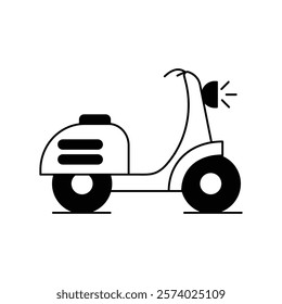 scooter icon with white background vector stock illustration
