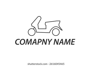 Scooter iconic logo vector with white background.