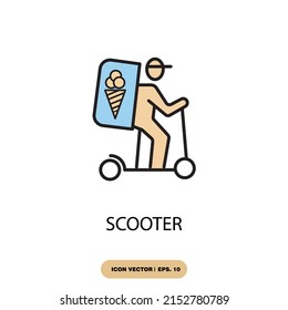scooter icons  symbol vector elements for infographic web