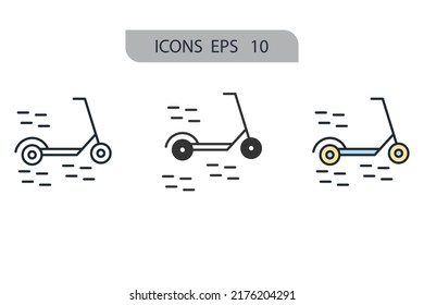 símbolo de iconos de scooter elementos vectoriales para web infográfica