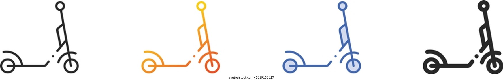 scooter icon.Thin Linear, Gradient, Blue Stroke and bold Style Design Isolated On White Background