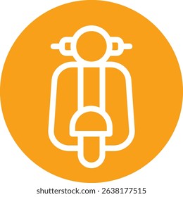 Scooter Illustration with Circular Background Design