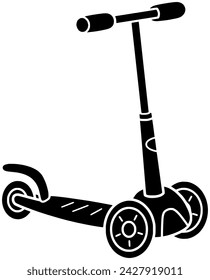 scooter illustration kickboard icon of play logo preschool vector push ride or leisure kid skate sport active toddler toy transport child vehicle wheel childhood equipment wheeled game slide graphic