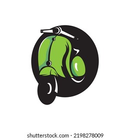 ilustración de scooter círculo círculo de diseño de color