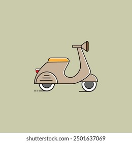 scooter illustration, mini vehicle for urban and transportation concept design