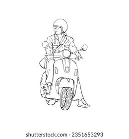 Scooter Illustration Suitable for T-shirt and branding 