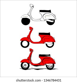 SCOOTER ILLUSTRATION VECTOR MOTORCYCLE