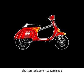 scooter illustration vector racing 