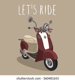 Scooter isolated. Cartoon transport. Vector illustration