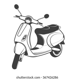 Scooter isolated on white background. Vector iilustration