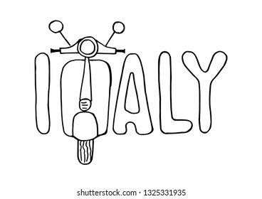 scooter with the italy vector