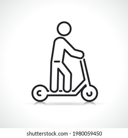 scooter or kick bike icon