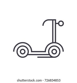scooter kick  vector line icon, sign, illustration on background, editable strokes