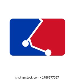 Scooter League Association Group Logo Symbol Icon Blue Red Sillhouette Vector Flat