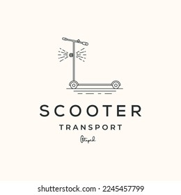 scooter line art logo vector minimalist illustration design, classic scooter electric logo design