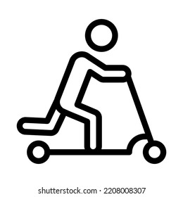 gráfico vectorial de icono de línea de scooter