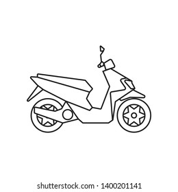 Scooter line icon, outline vector sign, linear style pictogram isolated on white. Delivery