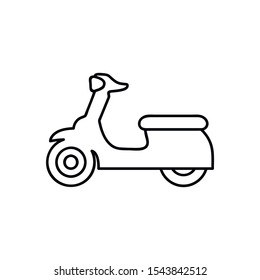 Scooter line icon, outline vector sign, linear style pictogram isolated on white. Delivery symbol, logo illustration. Pixel perfect graphics
