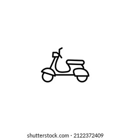 Scooter line icon, outline vector sign, linear style pictogram isolated on white. Delivery symbol, logo illustration. Editable move. Perfect Pixel Graphics