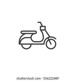 Scooter line icon, outline vector sign, linear pictogram isolated on white. Symbol, logo illustration