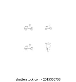 Scooter line icon, vector sign outline, linear pictogram style isolated on white. Shipping symbol, logo illustration. Editable strokes. Pixel perfect graphics