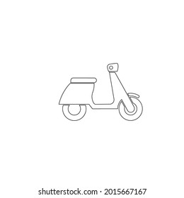 Scooter line icon, vector sign outline, linear pictogram style isolated on white. Shipping symbol, logo illustration. Editable strokes. Pixel perfect graphics