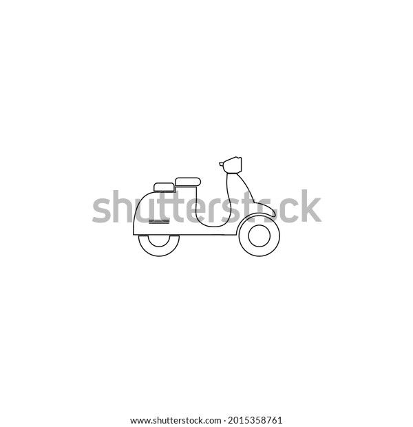 Scooter line icon, vector sign outline,\
linear pictogram style isolated on white. Shipping symbol, logo\
illustration. Editable strokes. Pixel perfect\
graphics