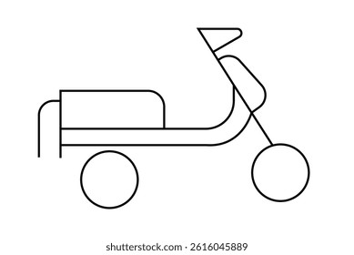 Scooter line icon vector with white background.