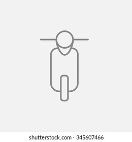 Scooter line icon for web, mobile and infographics. Vector dark grey icon isolated on light grey background.