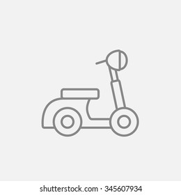 Scooter line icon for web, mobile and infographics. Vector dark grey icon isolated on light grey background.