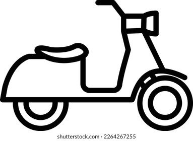 Diseño de iconos de vector de línea Scooter