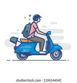 Scooter Lineart Illustration