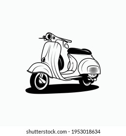 scooter logo in black and white style.