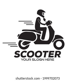 scooter logo design, bike logo design, vector template, motor bike icon and scooter icon for business 
