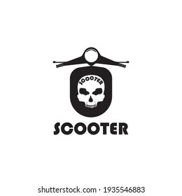 Scooter Logo design silhouette vector. Motorbike Logotype icon