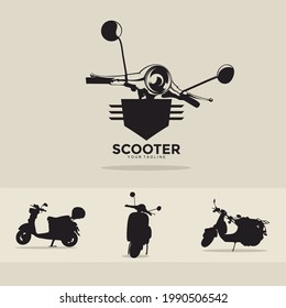 Scooter Logo design silhouette vector template